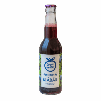 Järvsö Musteri mousserande blåbärsdryck på flaska